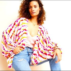 Anthropologie dip dyed cocoon kimono